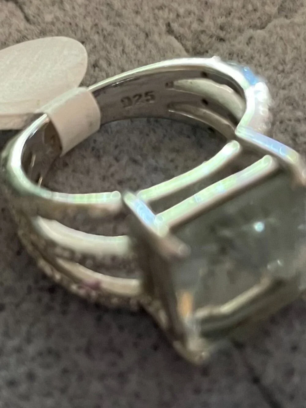 Vintage Sterling Silver Ring Green Amethyst Wide Band 9 grams Size 6 EUC $225